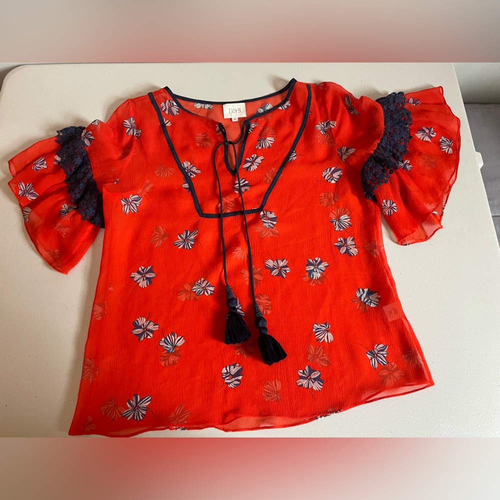TRYB by Anthropologie sheer top size small